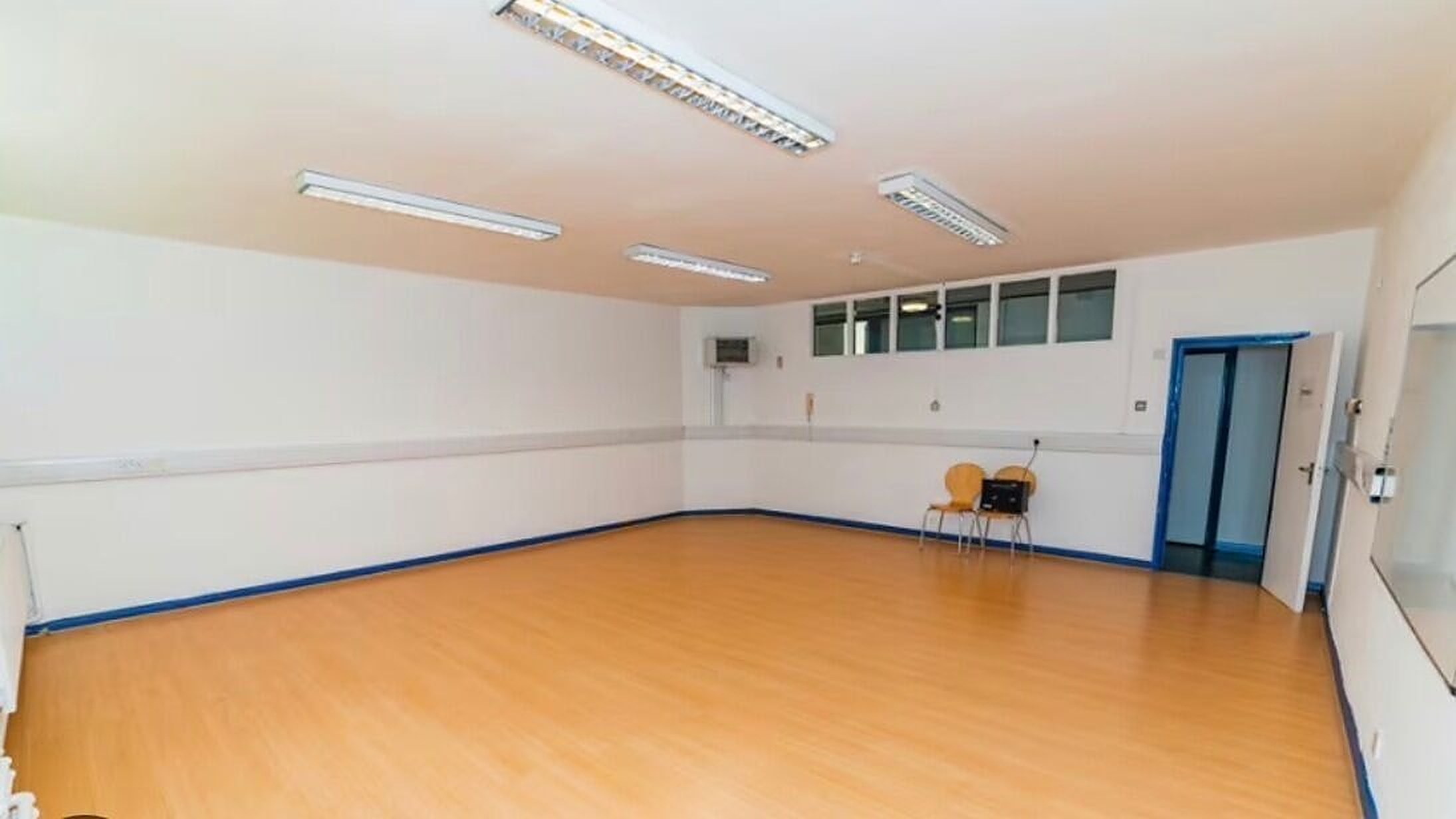 A bright, open practice room used for one-to-one sessions
